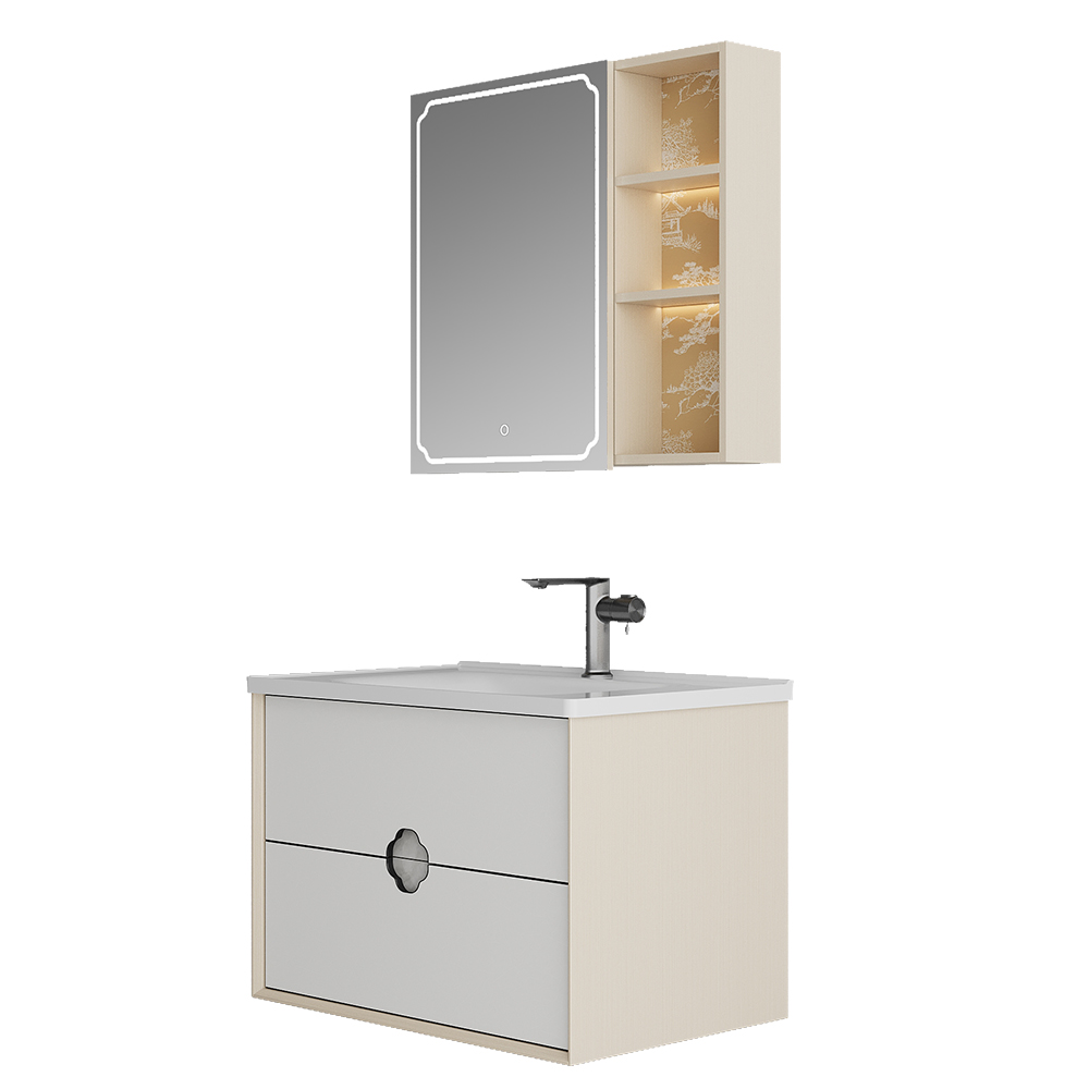 BC6303-080陶瓷盆款 生態實木浴室柜